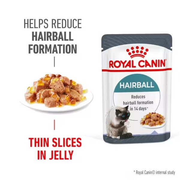 Royal Canin Hairball Care In Jelly - Малки хапки в желе за котки, склонни към образуване на космени топки